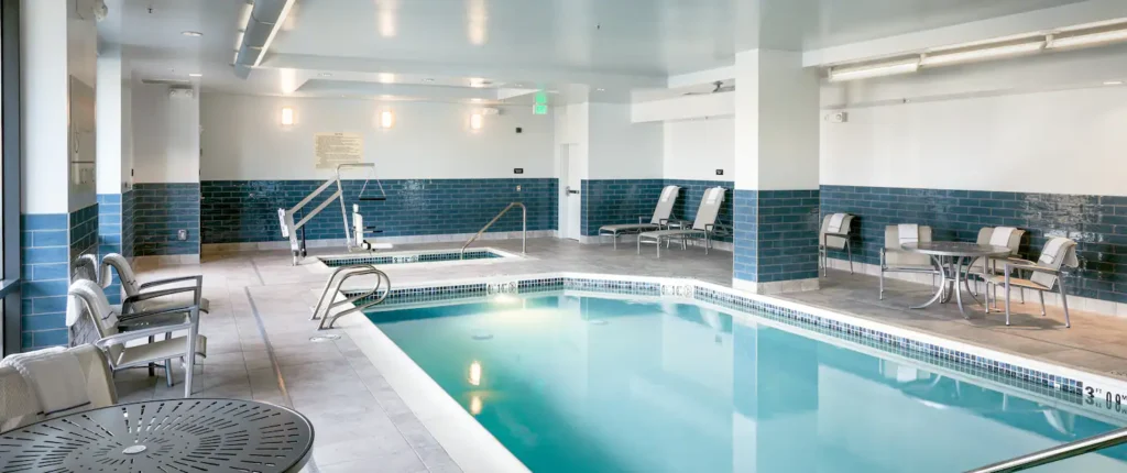 Hotel pool and jacuzzi area